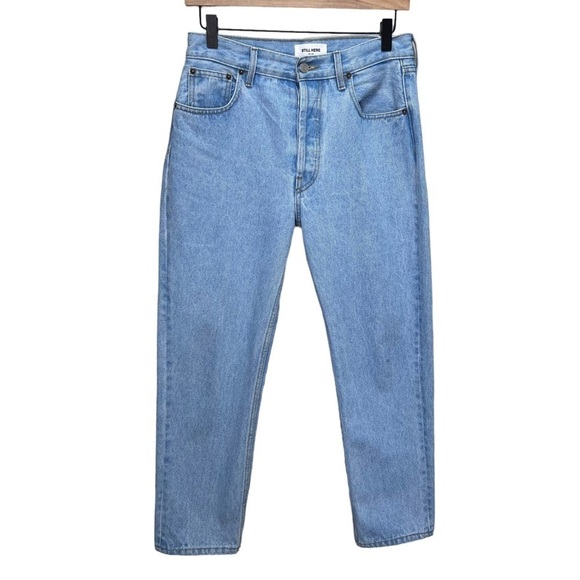Still Here Tate High Rise Straight Leg Jeans in Vintage Blue Size 28 100% Cotton - Picture 4 of 15